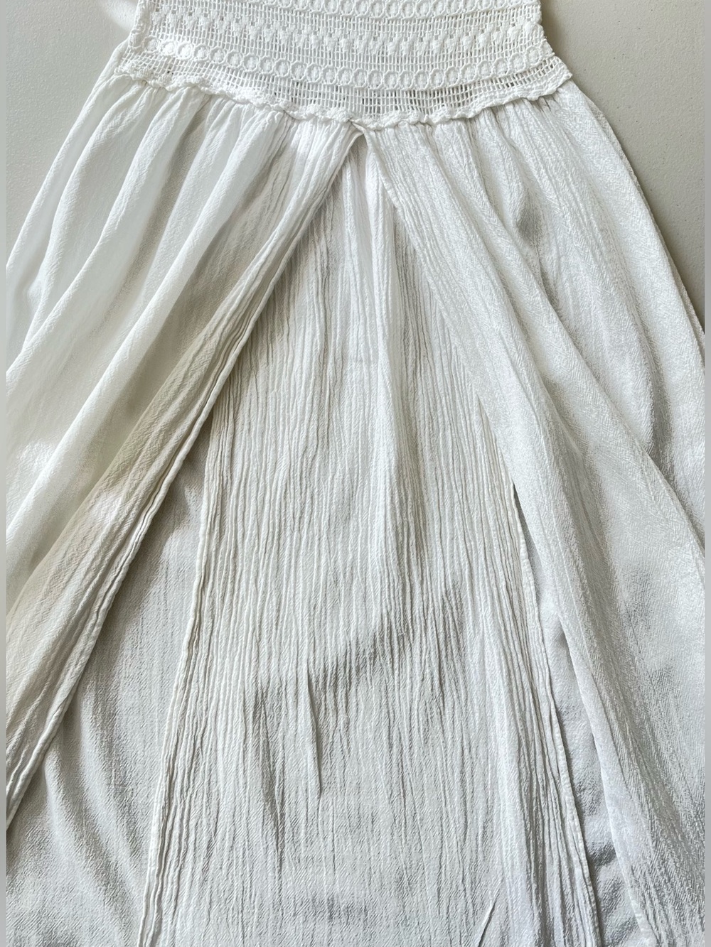 Seaspice Arabella Panel High Slit Midi Dress XL White Crochet Halter Resort - Picture 12 of 13